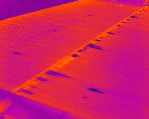 Thermal images of a commercial building's roof